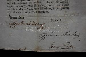 1792 Helytartótanácsi leirat Lipót nádor saját kezű aláírásával / 
1792 Ex offo letter of the Govern...