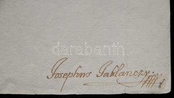 1783 Kancelláriai levél gróf Esterhazy Ferenc főkancellár és Jablonczy József saját kezű aláírásával...
