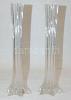 3db csinos régi üvegváza (oltárra valók)/  3 glass vases 30cm, d: 4cm