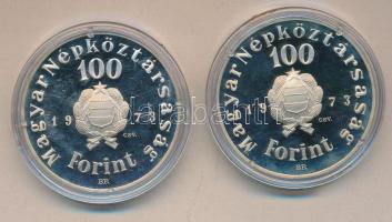 1973. 100Ft Ag "Petőfi Sándor" (2x) T:PP