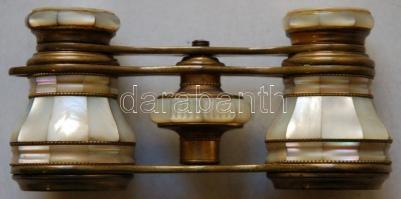 Cca 1900 Calderoni és Társa gyöngyházberakású kis réz színházi látcső nagyon szép állapotban /
Littl...