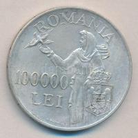 Románia 1946. 100.000L Ag T:2 Romania 1946. 100.000 Lei Ag C:XF