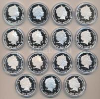 Cook-szigetek 2004-2006. 1$ Ag "Ázsia történelme" sorozatának 22klf darabja T:PP + Mongóli...