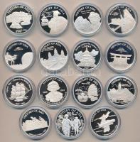 Cook-szigetek 2004-2006. 1$ Ag "Ázsia történelme" sorozatának 22klf darabja T:PP + Mongóli...