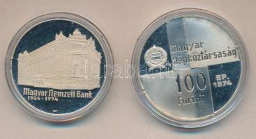 1974. 50Ft Ag + 100Ft Ag "50 éves az MNB" T:PP