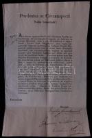 1820 Helytartótanácsi leirat gr. Brunswick József országbíró, Latinovics János és Ragályi Károly alá...