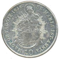 1848KB 10Kr Ag "V. Ferdinánd / Madonna" (3.85g) T:2 lapkavég! R! Hungary 1848. 10 Kreuzer Ag "Ferdinand V / Madonna" Kremnitz (3.85g) C:XF planchet edge Unger III.: 1429., Huszár: 2093., Adamo B4.