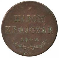 1849NB 3Kr Cu (26.17g) T:2,2- Hungary 1849 3 Kreuzer Cu Baia Mare (26.17g) C:XF,VF Unger III.: 1431., Huszár: 2095., Adamo B2.