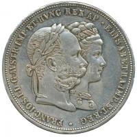 Ausztria 1879. 2G Ag "I.Ferenc József és Erzsébet királynő-Ezüstlakodalom" T:2+,2 ph. Austria 1879. 2 Gulden Ag "Franz Joseph and Elisabeth - Silver Jubilee" C:AU,XF edge error