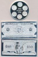 1996. "A kibocsátás 150. évfordulójára" 1946-os 10Ft-ost formázó Ag(999) emlékplakett (1,5...