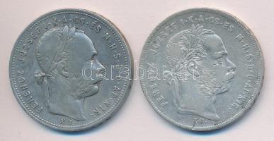 1879KB 1Ft Ag "Középcímer" + 1881KB 1Ft Ag "Középcímer" T:2-,3
Hungary 1879+1881...