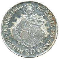 1848KB 20Kr Ag "V. Ferdinánd / Madonna" (6.68g) T:1- Hungary 1848. 20 Kreuzer Ag "Ferdinand V / Madonna" Kremnitz (6.68g) C:AU Unger III.: 1428., Huszár: 2092., Adamo B5.