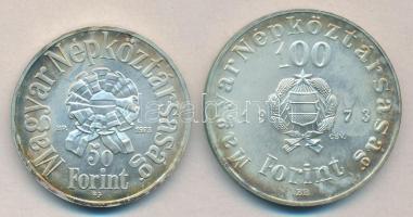 1973. 50Ft Ag + 100Ft Ag "Petőfi" T:BU
