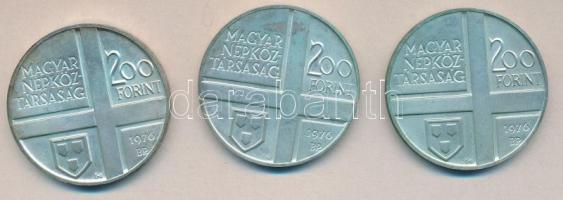 1976. 200Ft Ag 3klf db "Festők I. - Munkácsy, Szinyei, Derkovits" T:BU