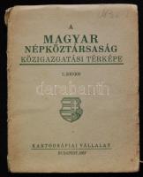 1957 A Magyar Népköztársaság közigazgatási térképe Kossuth-címerrel (szakadás)