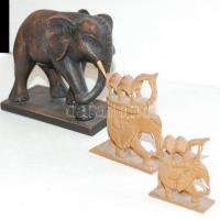 3db szantálfa elefántszobrocska (hiányosak) /
Elephant figures from Indian sandalwood (with fault) 6...