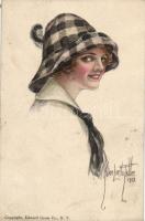 Lady with hat, Edward Gross Co. American girls No. 30. s: Alice Luella Fiddler (EB)