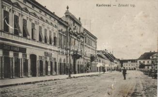 Károlyváros (Karlovac) Zrinski street Shop of David Kramer, Shop of Jos. Purebl  (Rb)