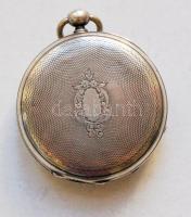 cca 1880 Ezüst (Ag) kulcsos zsebóra, hibátlan porcelán számlappal, másodpercmutatóval. Kiválóan műkö...