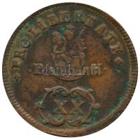 1705PH XX Poltúra "II. Rákóczi Ferenc" (36mm/16.49g) T:2,2- /  Hungary 1705. XX Poltura "Francis II Rákóczi" (36mm/16.49g) C:XF,VF Huszár: 1529., Unger III.: 1130a