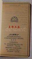 1943 Gamma zsebnaptár a II. bécsi döntés utáni Magyarországot mutató térképekkel és néhány bejegyzéssel