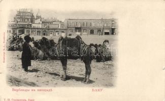 Baku market place, camel, folklore