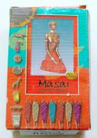 Afrikai masai harcost ábrázoló anyag figura eredeti dobozában 13cm magas