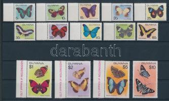 1978/1980 Schmetterlinge 2 Sätze, manche Marken mit Rand, 1978/1980 Lepkék 2 sor, közte ívszéli bélyegek, 1978/1980 Butterflies 2 sets with margin stamps