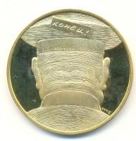 Fritz Mihály (1947-) 1991. "Szovjet csapatok kivonása / KONYEC" aranyozott emlékérem (43mm...
