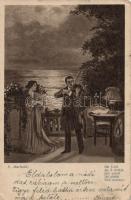 10 db régi motívumlap, vegyes tematikával, romantikus jelenetek, folklór lapok, mind tábori postán f...