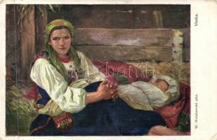 10 db régi, vegyes tematikájú képeslap, romantikus jelenetek, folklór és üdvözlő lapok illetve egy v...