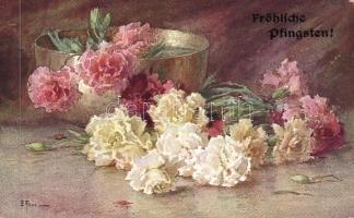 10 db régi, vegyes tematikájú képeslap, romantikus jelenetek, folklór és üdvözlő lapok illetve egy v...