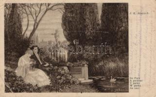 10 db régi, vegyes tematikájú képeslap, romantikus jelenetek, folklór és üdvözlő lapok illetve egy v...