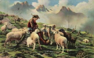 10 db régi motívumlap, különböző állatokkal