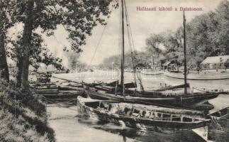 Balaton halászhajók, kikötő, Divald