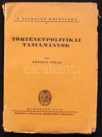 Szekfű Gyula: Történetpolitikai tanulmányok, Magyar Irodalmi Társaság, Bp. 1924, kiadói papírkötésben, megviselt állapotban