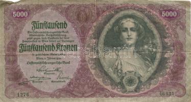 Ausztria/Osztrák-Magyar Bank 1922. 5000K T:III-