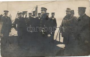 Charles IV on the board of SMS Viribus Unitis, photo