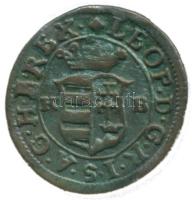 1699KB Duarius Ag "I. Lipót" eltérő körirat (15mm/0.63g) T:1- / 
Hungary 1699. Duarius Ag ...