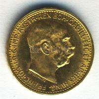 Ausztria 1911. 10K Au (3,39g) T:2 ph.
Austria 1911. 10 Corona Au "Franz Joseph" (3.39g) C:...