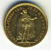 1910KB. 10K Au (3.39g) T:2
Hungary 1910. 10 Korona Au "Franz Joseph" Kremnitz (3.39g) C:XF