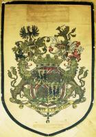 cca 1920 Osztrák nemesi család nagyméretű címere. Akvarell. karton. / Large coat of arms of Austrian noble family. akvarell 60x90 cm