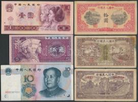 Kína 1948-1999. 12 különféle bankjegy T:I,II,III