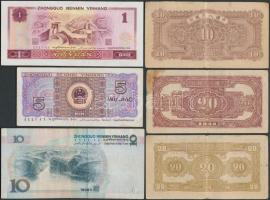 Kína 1948-1999. 12 különféle bankjegy T:I,II,III