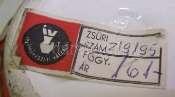 Gorka Géza(1895-1971): jelzett mázas kerámia kosár. Zsűrizett. (miliméteres hibákkal). / Gorka Géza ...