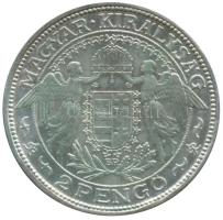 1935. 2P Ag "Madonna" T:2,2- Hungary 1935. 2 Pengő Ag "Madonna" C:XF,VF Adamo P7.