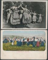 2 db régi folklór lap, kalocsai népviselet és bosnyák néptánc