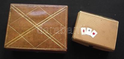 2db komplett, illusztrált franciakártya-készlet a Carvellis Freres és a Piatnik Vienna kiadásában, saját tokkal / 2 complete sets of playing cards