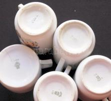 Vegyes Zsolnay porcelán tétel: 7db süteményes tányér, 4db kávécsésze-alátét, 4db bögre, 1db teáscsés...