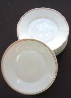 Vegyes Zsolnay porcelán tétel: 7db süteményes tányér, 4db kávécsésze-alátét, 4db bögre, 1db teáscsés...